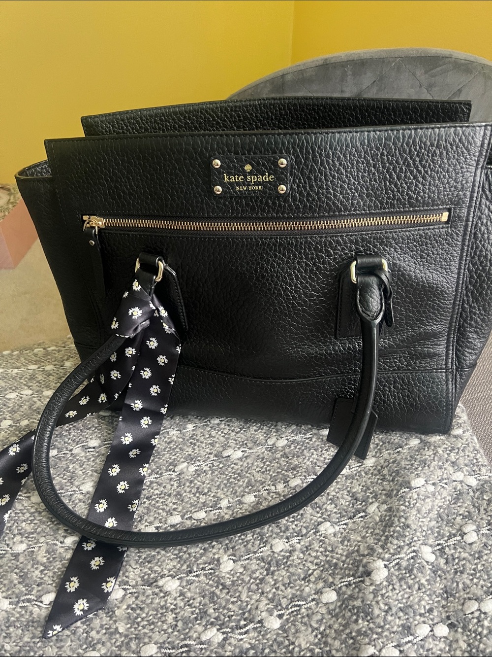 Kate Spade St Oden Black Pebbled Leather Tote